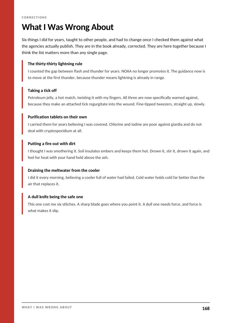 Corrections page